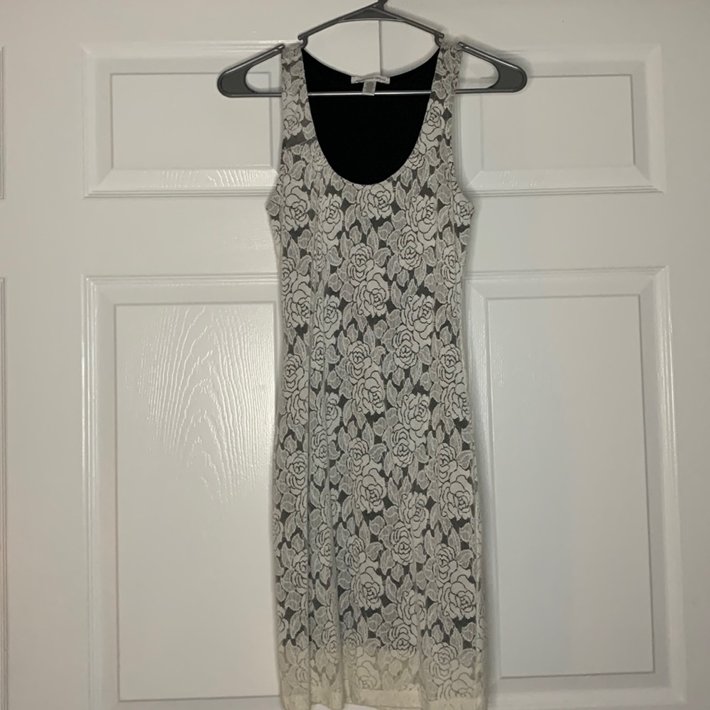 White and black bodycon dress